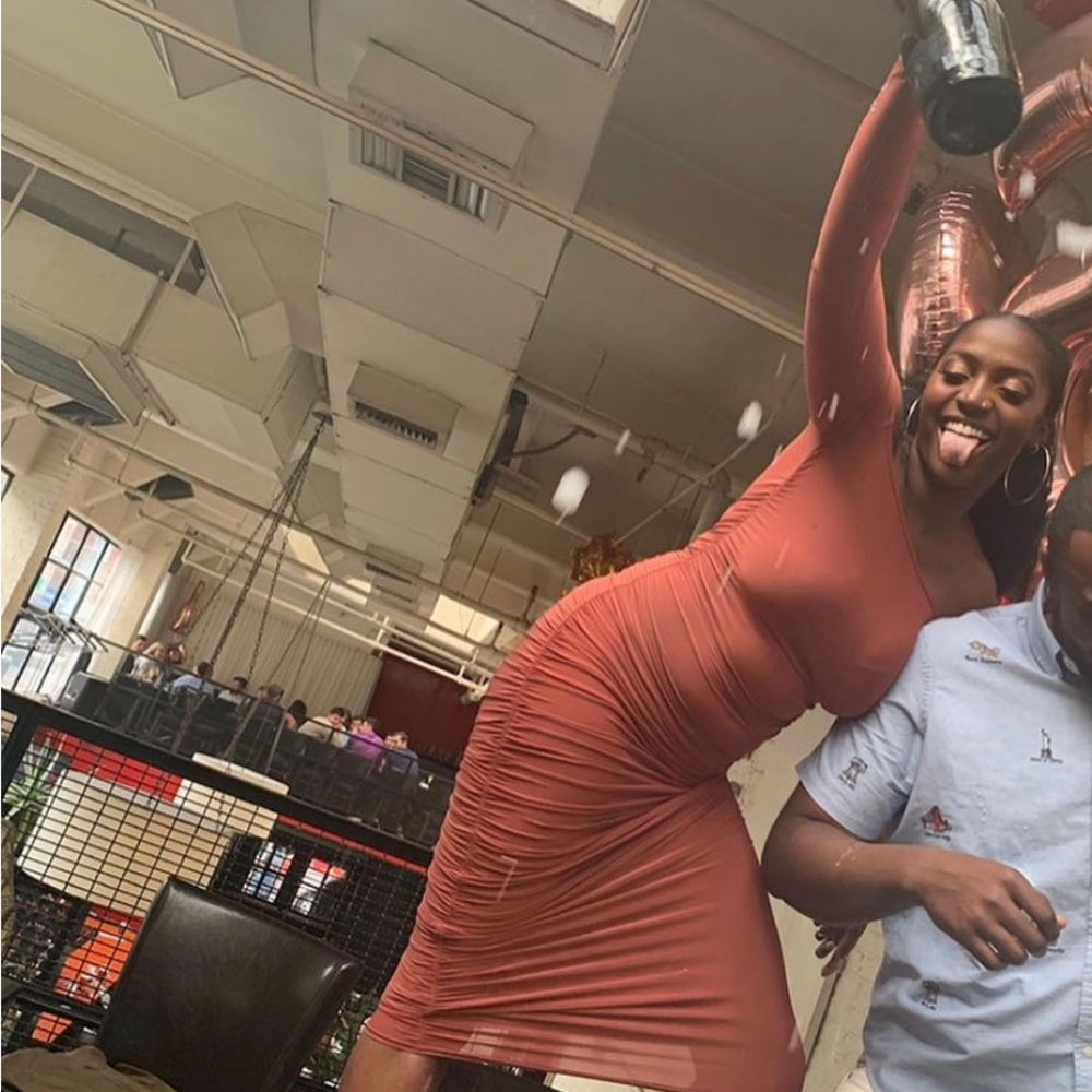 Rust Bardot Slinky Ruched Bodycon Midaxi Dress